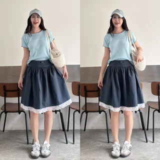 New !! ARRIVALS > กระโปรง 5 ส่วน (แต่งลูกไม้) 🌼 ซิปข้าง*