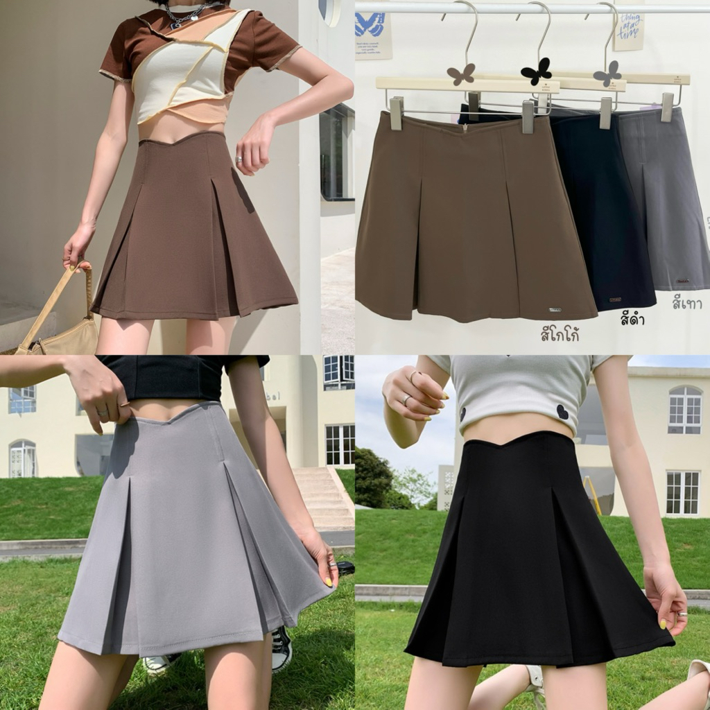 LITTLE KOREA - รุ่น Kindy Twice 2 สี ยาว 18.5”-19”  XS-XXL เอว 24” ถึง 32” กระโปรงเทนนิส มีซับใน