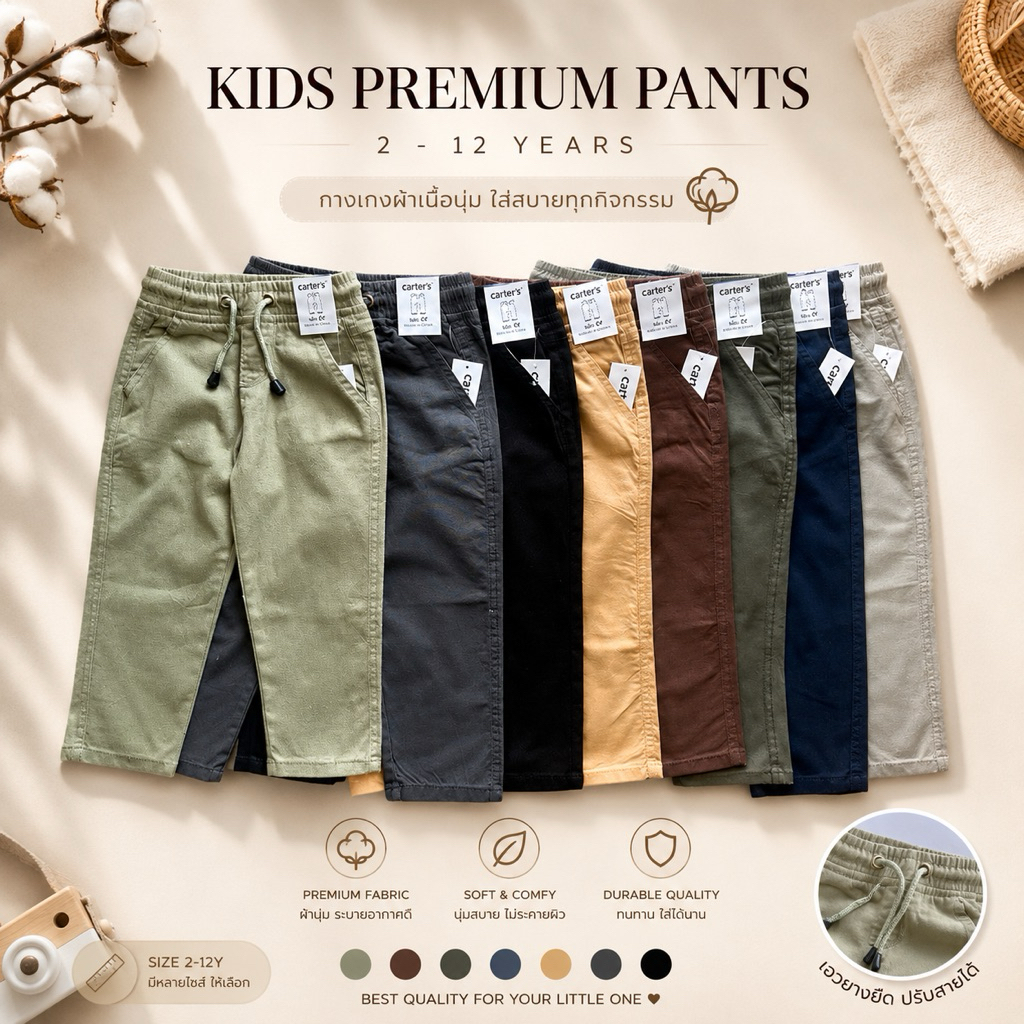กางเกงสแลคเด็ก Carter’s 2-12Y (สินค้าพร้อมจัดส่ง)