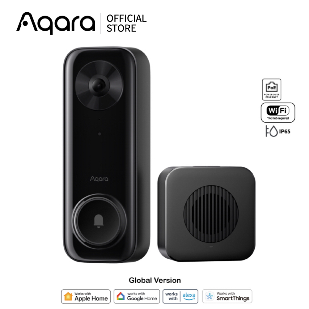 Aqara Doorbell Camera G400 กริ่งประตูอัจฉริยะ พร้อมกล้อง 2K AI PoE + Wi-Fi 6 รองรับ HomeKit