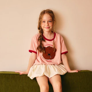 lookbookpetite little benny t-shirt เสื้อยืดเด็ก สกรีนรูปน้องหมี benny สี beige