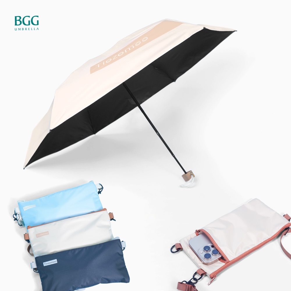 BGG UPF50+ UV Cut 100% 5-Fold Crossbody Folding Umbrella ร่มพับ 5ตอน กันแดด กันยูวี100% สะพายข้าง (FM2051)