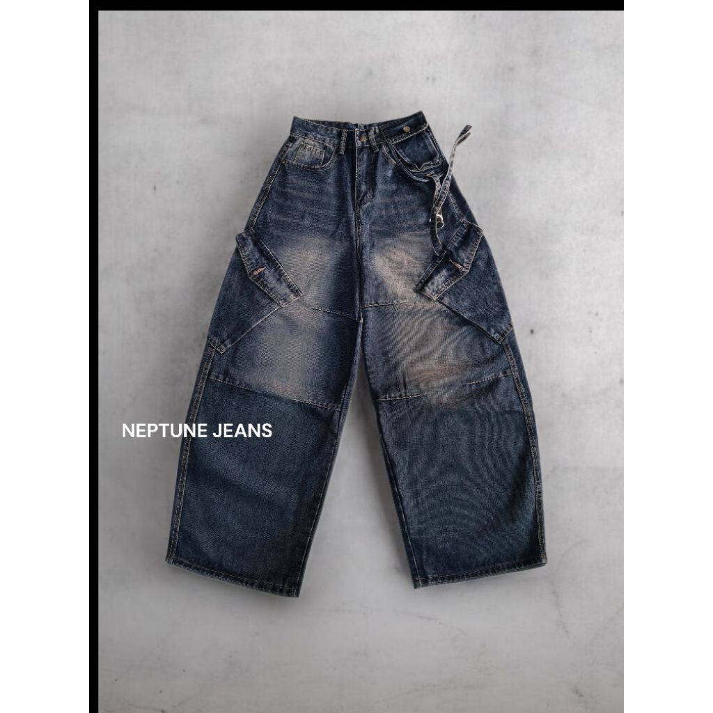 Neptune Jeans กระบอกบาเรลคาร์โก้กระเป๋าใหญ่