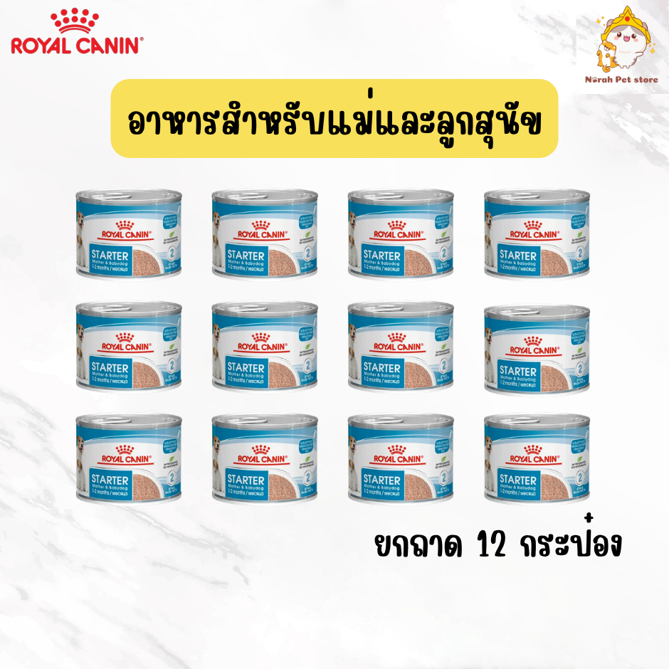 [ยกถาด 12 กระป๋อง] ROYAL CANIN Starter Mousse CAN 195g แม่สุนัขช่วงตั้งท้องไปถึงช่วงให้นมและลูกสุนัขหย่านม 195g