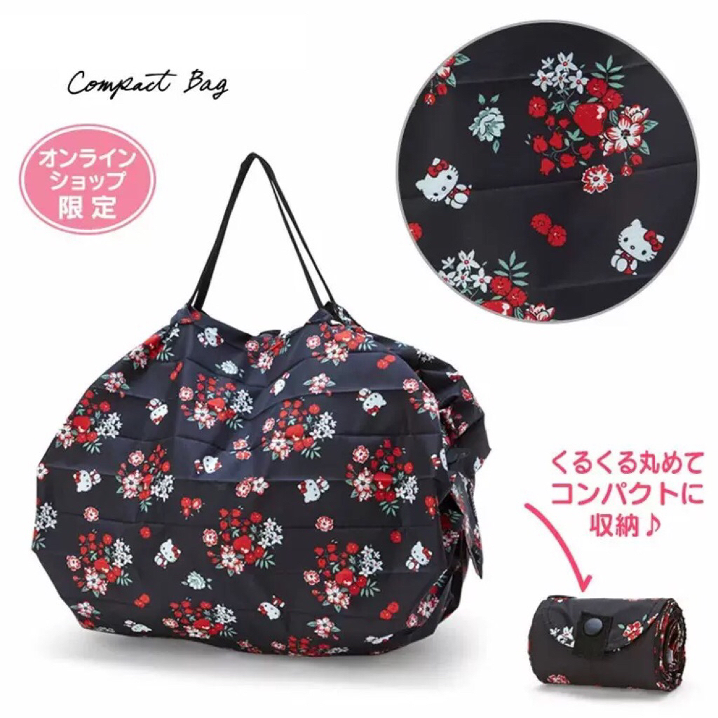 [พร้อมส่ง🇹🇭] ถุงผ้าพับได้ Hello Kitty มี 3 ขนาดให้เลือก