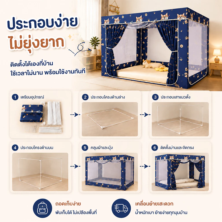 BONAS มุ้งครอบกันยุงผู้ใหญ่ 6.6/6/5/4 ฟุต thumbnail 10