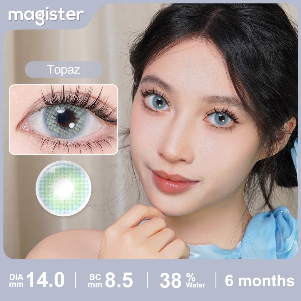 Magister & Realcon คอนแทคเลนส์  ซีรีส์ควีน Topaz 14.0 มม. ใส่สบายตลอดวัน คอนแทคเลนส์สายตา
