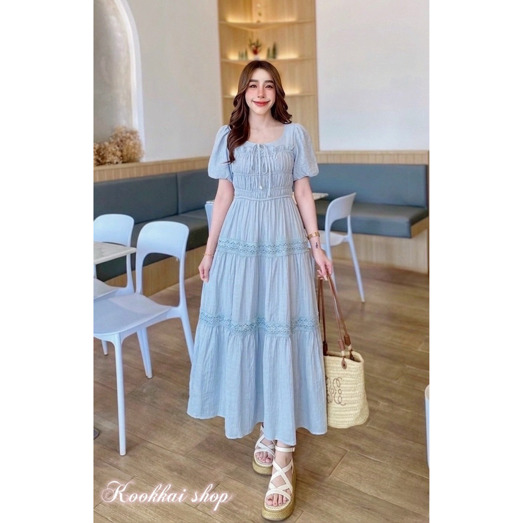 เดรสยาวสีพื้น (รุ่น กรุงเทพ)