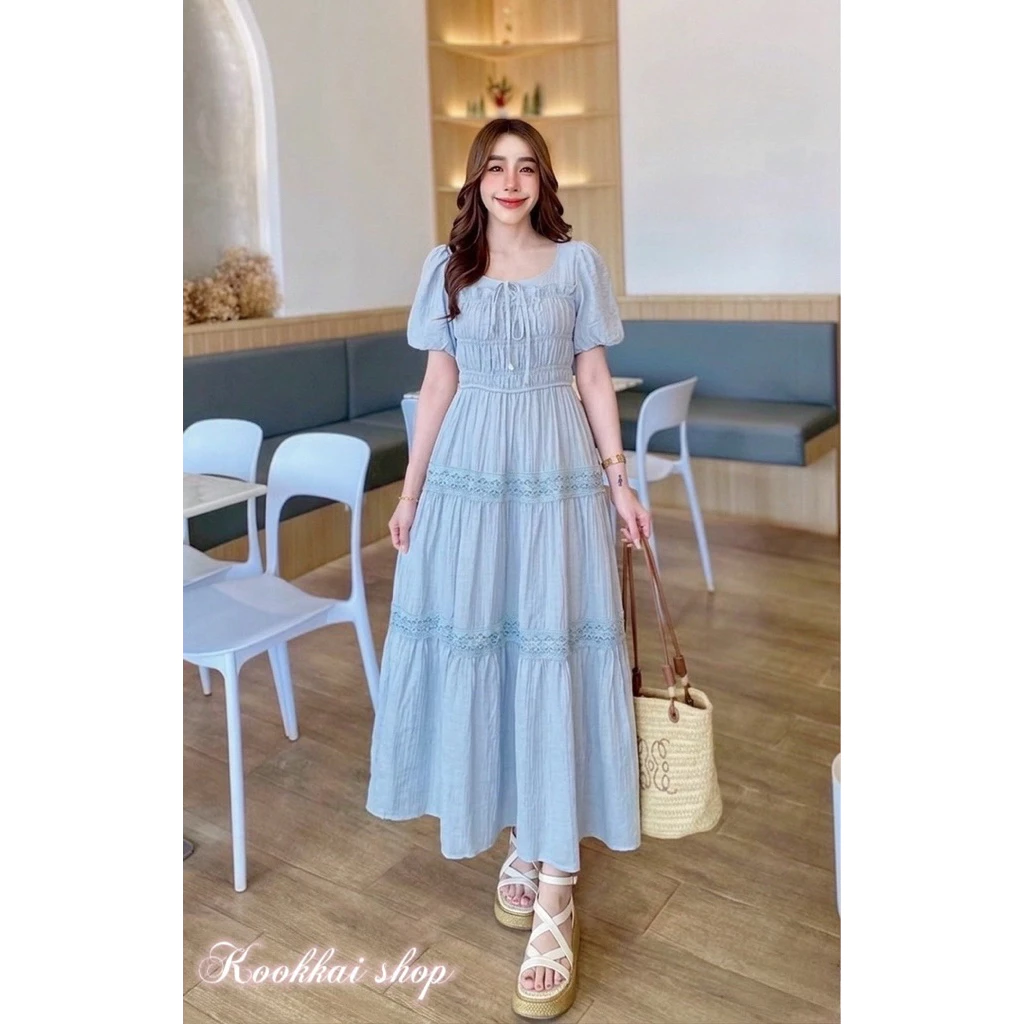 เดรสยาวสีพื้น (รุ่น กรุงเทพ)