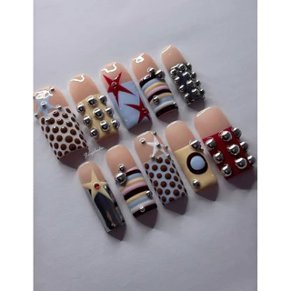 ၊၊||၊ Pearl Plaid Nails ၊၊||၊ (เปลี่ยนทรงได้ทุกลายทุกตะกร้า)