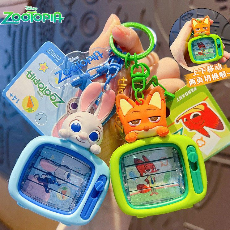 ตุ๊กตา ซูโทเปีย Disney Zootopia Collection ซีรีส์ พวงกุญแจกล้องของเล่น Judy&Nick แบบฉายภาพ การ์ตูน น่ารัก พกพาง่าย