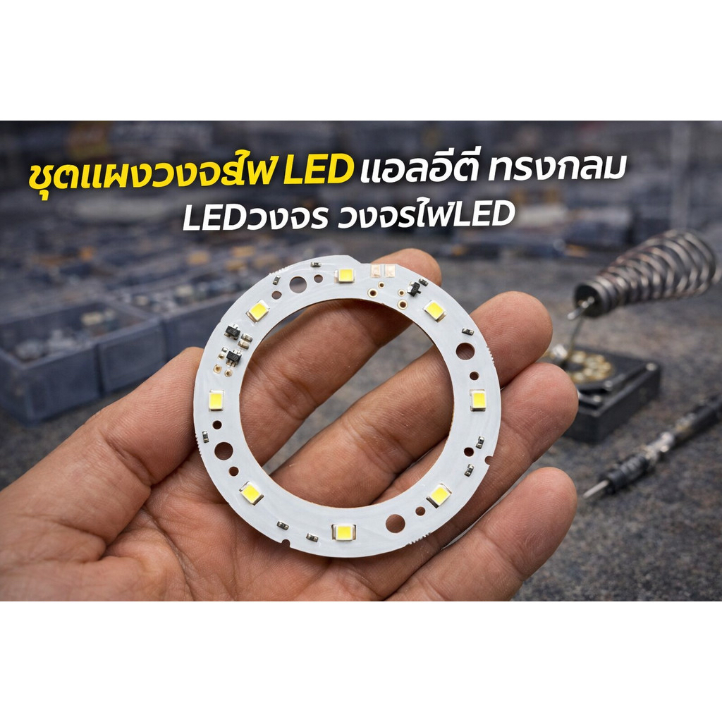 ชุดแผงวงจรไฟ LED แอลอีดี ทรงกลม LEDวงจร ไฟตกแต่ง ไฟLED ชิ้นส่วนLED หลอดไฟ Diy
