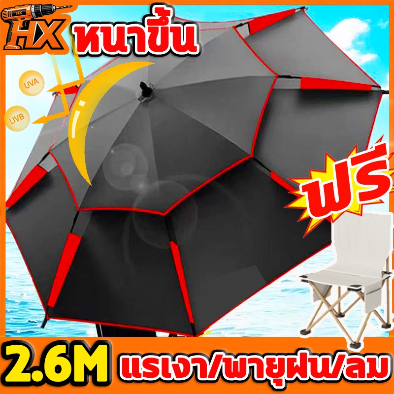 【2.6/2.4mm ขนาดใหญ่】ร่มตกปลาพับ ร่มตกปลาขนาดใหญ่ ร่มตกปลาชิงหลิว สามารถโค้งงอได้ ไวนิลกันแดด 0การส่งผ่านแสง กันฝนกัน