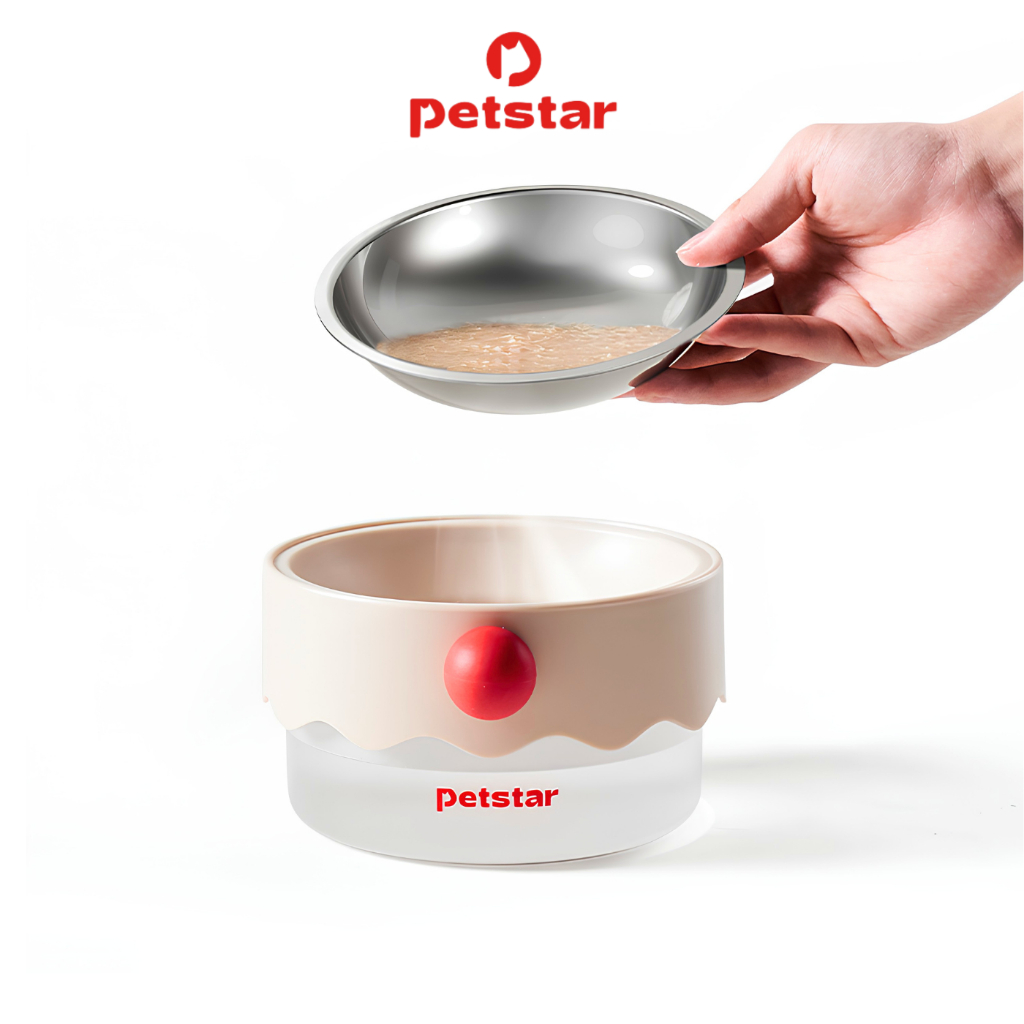 Petstar ชามอาหารสัตว์เลี้ยง 2in1 ใส่น้ำและอาหาร สำหรับสุนัขและแมว