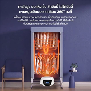 ตู้อบผ้า ที่อบผ้า เครื่องอบผ้า 2300W UV ตู้อบผ้า พับเก็บได้ รองรับน้ำหนักผ้าแห้งได้ 30kg 2ชั้น Clothes dryer