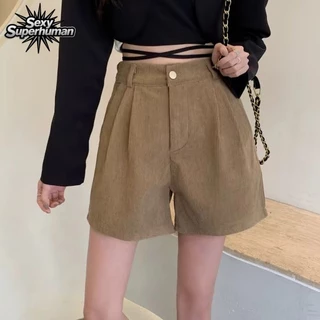 กางเกงขาสั้น ผ้าลูกฟูก เอวสูง ทรงหลวม เกาหลีเกาใจ ใส่แล้วขายาวเว่อร์! ผู้หญิงห้ามพลาด