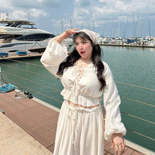 Coralie Set ชุดเชตโคราลี เสื้อแขนยาว+กระโปรงยาว มีซับใน✨🌊 ใส่ไปเที่ยวเขา ทะเล ได้หมดทุกสถานที่ | Geebeety