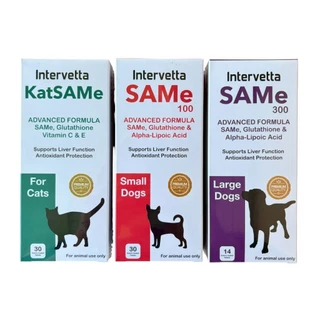 SAMe100 Intervetta หมดอายุ 01/27 (สุนัข 1-15 กก) บำรุงตับสุนัข ฟื้นฟูตับ เสริมการทำงานของตับ เกรดพรีเมี่ยม