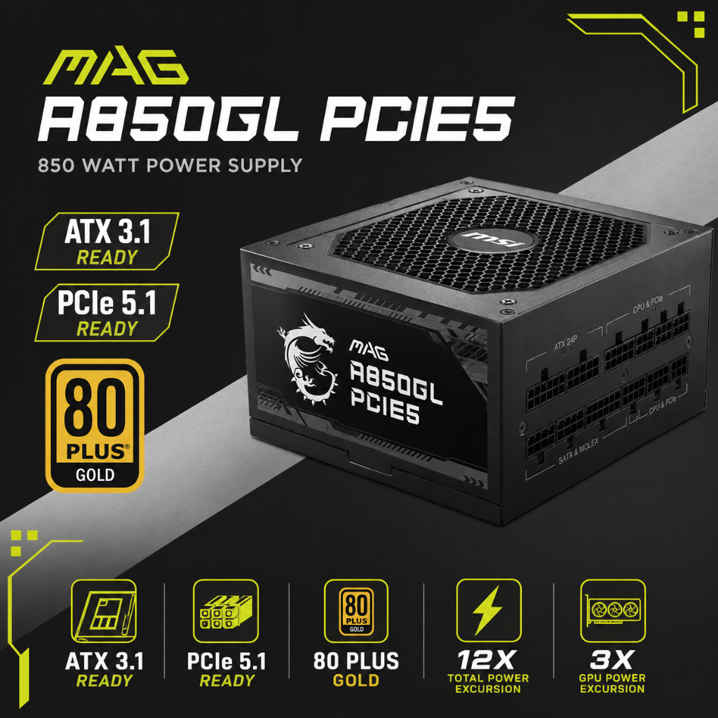 MSI MAG 850GL Power 850W 80 PLUS GOLD