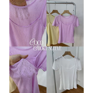UIUI | แขนสั้น COCO SHORTSLEEVE SET เสื้อแขนสั้น + เสื้อสายเดี่ยว ผ้าซีทรู