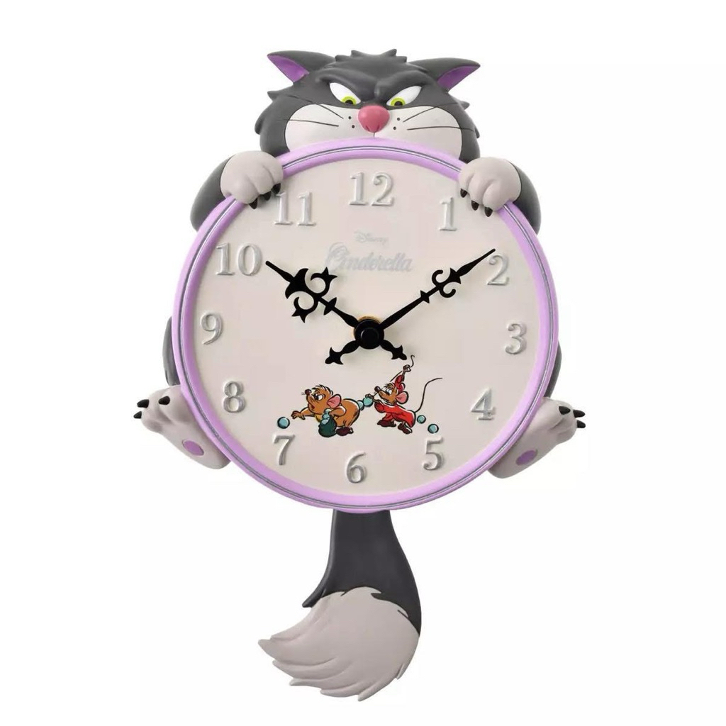 ❤️พร้อมส่ง❤️ นาฬิกาติดผนังดิสนีย์ ลูซิเฟอร์ ซินเดอเรลา Disney Cat Day 2026 Lucifer Jaq & Gus Wall Clock