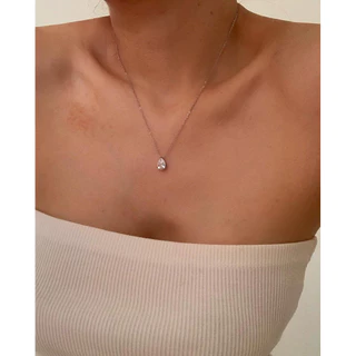 สร้อยสเตนเลสสตีล nickle free, water proof กันน้ำ HER OBJECTIVE_HER AMORE CLASSIC DROP PENDANT NECKLACE