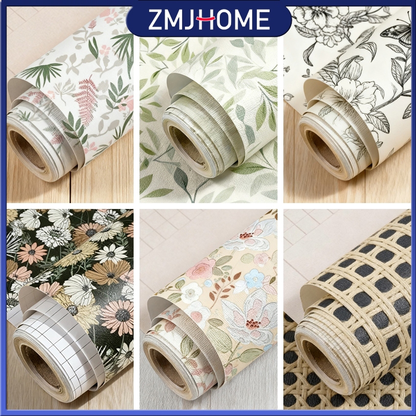 【Free Tools】Flower floral Wallpaper English style /Cabinet/Tabletop Wallpaper dinding วอลเปเปอร์กันน