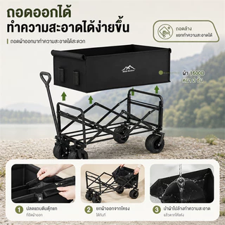 รถเข็นขายของ แข็งแรง พับได้ ลูกปืนยางตัน 10นิ้ว รับน้ำหนัก 500KG พร้อมล็อค เหมาะตลาดนัด สะดวกสบาย