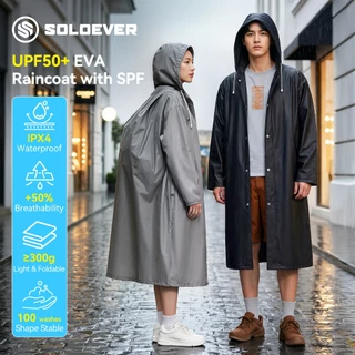 SOLOEVER เสื้อกันฝนผู้ใหญ่ EVA150 กรัม คุณภาพดี กันน้ำ อ่อนโยนต่อผิว วัสดุเป็นมิตรต่อสิ่งแวดล้อม