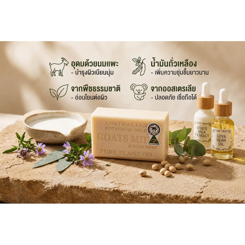 สบู่โบทานิคออสเตรเลียแท้ นมแพะขนาด 200 กรัม