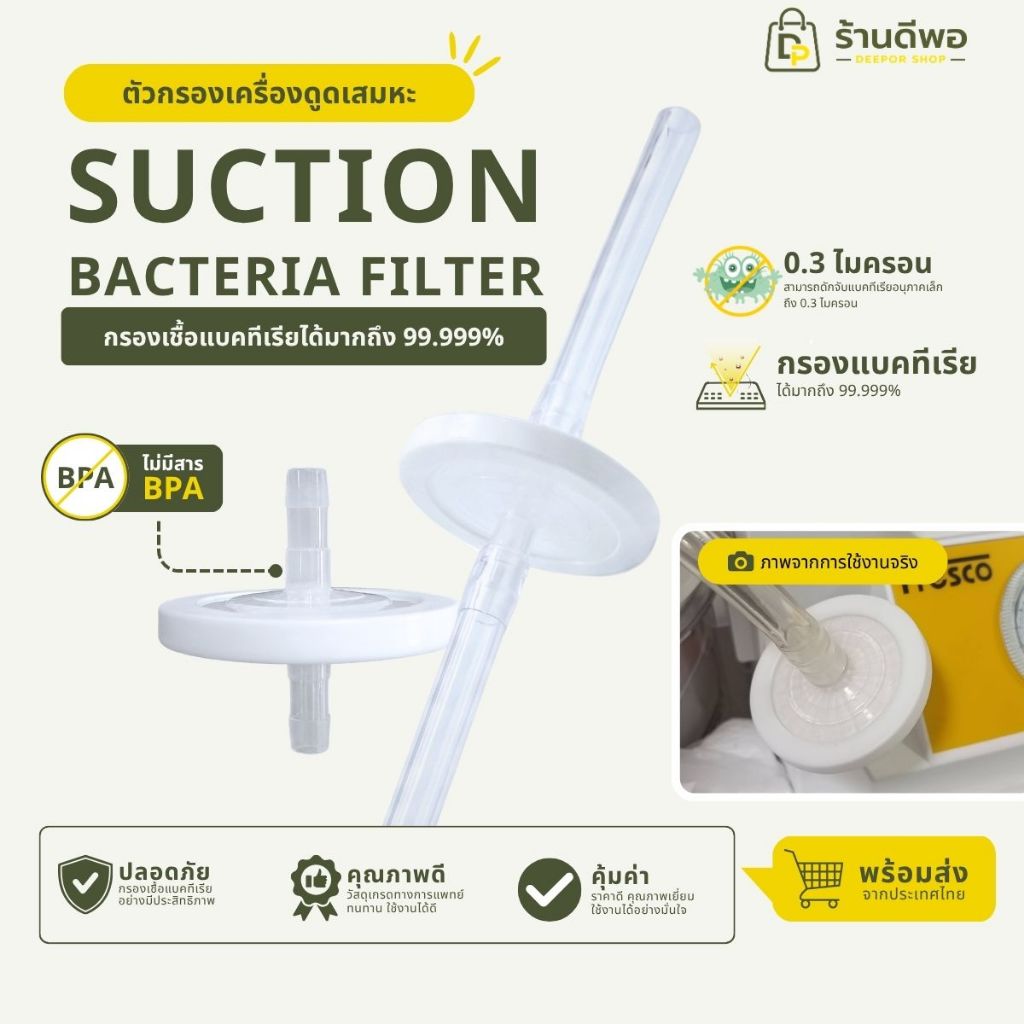Filter yuwell ตัวกรองเครื่องดูดเสมหะ ฟิวส์เตอร์ แผ่นกรองเครื่องดูดเสมหะ suction filter กรองเสมหะ เข้าเครื่องดูดเสมหะ