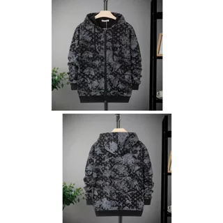 (ผ้าใยฝ้าย ส่งสินค้าเร็ว) เสื้อคลุมฤดูหนาว ติดเทรนด์ เสื้อแจ็คเก็ตมีฮู้ด เสื้อกันหนาว เนื้อหนานุ่ม สกรีนลายแน่น