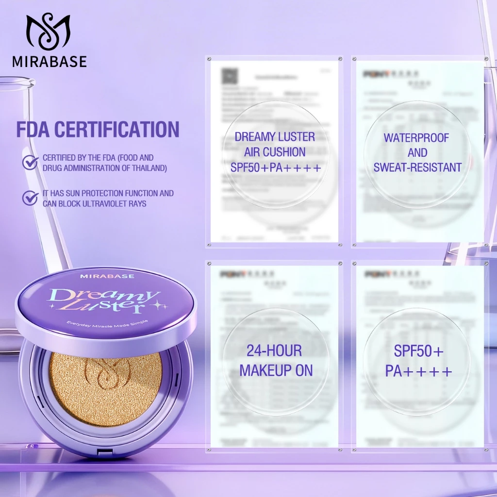 MIRABASE Dreamy Luster Air Cushion SPF50+ PA++++ 12g คุชชั่นรองพื้น คุมมัน ติดทน ปกปิด บางเบา ผิวสวยธรรมชาติ thumbnail 9