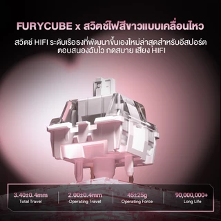 FURYCUBE V68 คีย์บอร์ดเกมมิ่งเชิงกล 68 ปุ่ม คีย์บอร์ดแบบมีสาย RGB คีย์บอร์ดภาษาไทย