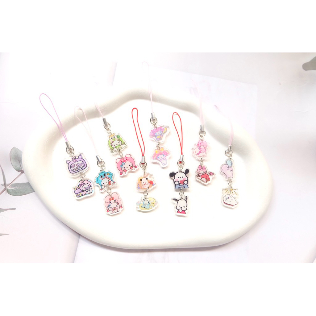สายคล้องโทรศัพท์มือถือ พวงกุญแจ ลาย sanrio (ซานริโอ้ )ไซส์ S สินค้าพร้อมส่ง (ของแถม ของจีบลูกค้า ของฝาก)