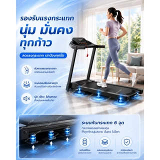 【รับประกัน 10 ปี】ลู่วิ่งไฟฟ้า ปรับความชันไฟฟ้า 0-23° มอเตอร์ 5HP ความเร็ว 16 กม./ชม. รองรับน้ำหนัก 500 กก.