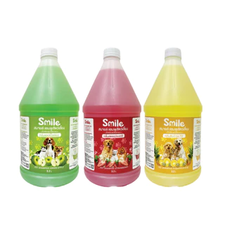 (ขนาดใหญ่สุดคุ้ม!) แชมพูสัตว์เลี้ยง สุนัข แมว Smile 3.2 ลิตร กลิ่นหอม ถนอมมือ สูตรขนนุ่ม อ่อนโยน หอมยาวนาน ขนพริ้วสลวย