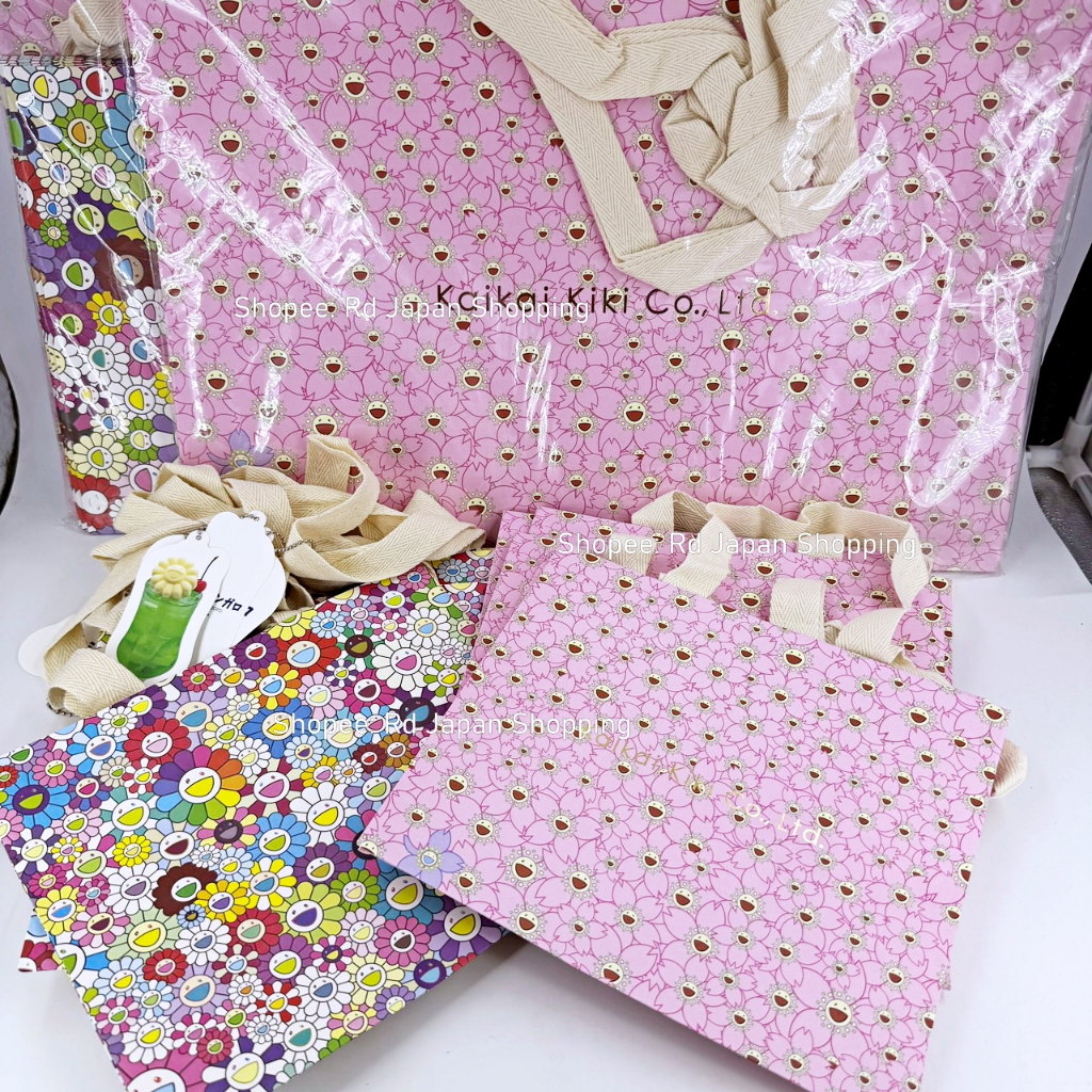 ของแท้ ถุงกระดาษ ถุงของขวัญ มุราคามิ ซากุระ Murakami Japan Kaikai kiki Rainbow Flower Sakura