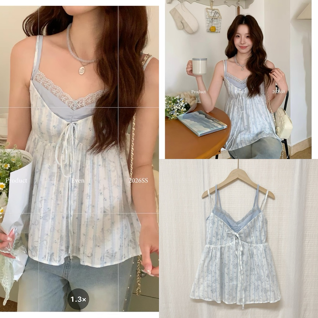 liz7121 สายเดี่ยวเลเยอร์ผูกหน้า