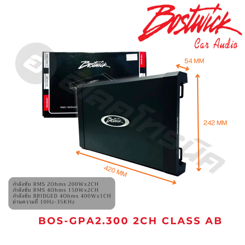 ส่งฟรี มีปลายทาง BOSTWICK GPA2.300 2CH Power Amp 2Ch Class AB 150x2 RMS การันตีของแท้ งานพรีเมี่ยม