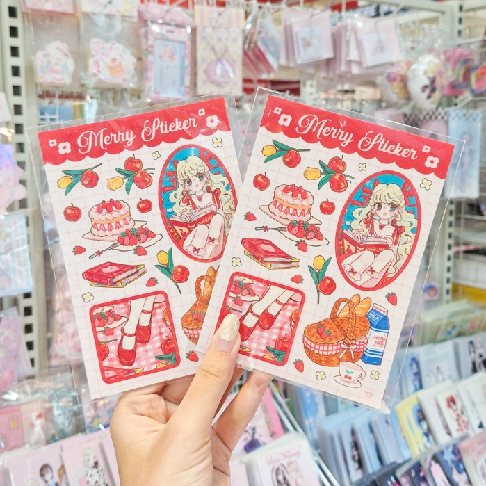 🍒มีลายใหม่ด้วยนะ!🍒Sticker สติกเกอร์รวมลายสาวน้อย Merry สายหวานต้องหลงรัก!🍭[Natsuput]