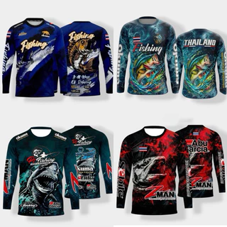 เสื้อตกปลาแขนยาว เสื้อกีฬาแขนยาว เนื้อผ้าดีนิ่มลื่นใส่สบาย