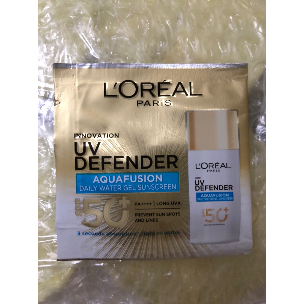 1.5ML ขนาดทดลอง UV loreal defender Aquafusion daily water gel กันแดด SPF50+