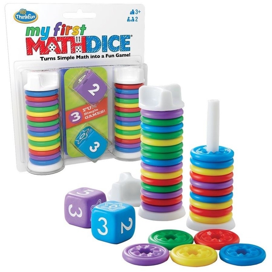 [ThinkFun] เกมเสริมทักษะคณิตศาสตร์สำหรับเด็กเล็ก My First Math Dice – Turns Simple Math Into A Fun G