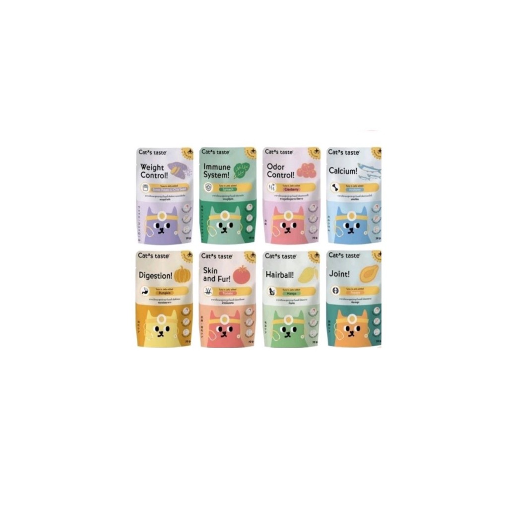 EXP.21/05/26 Cat's Taste อาหารเปียกแมวสูตร Healthy 75g(12ซอง)*โปรดอ่านรายละเอียดก่อนสั่งซื้อ