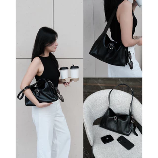 (สินค้าพร้อมส่ง)CHNiiNiN - FUJI hobo bag กระเป๋าสะพายหนังวัวแท้ (สายปรับความยาวได้ ครอสบอดี้ได้) น้ำหนักเบา 550 กรัม