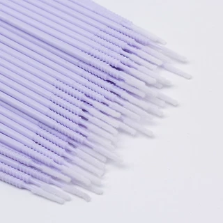 แปรงไมโคร Applicator ผ้าฝ้ายพลาสติกสําหรับปัดขนคิ้ว มม. 100 ชิ้น