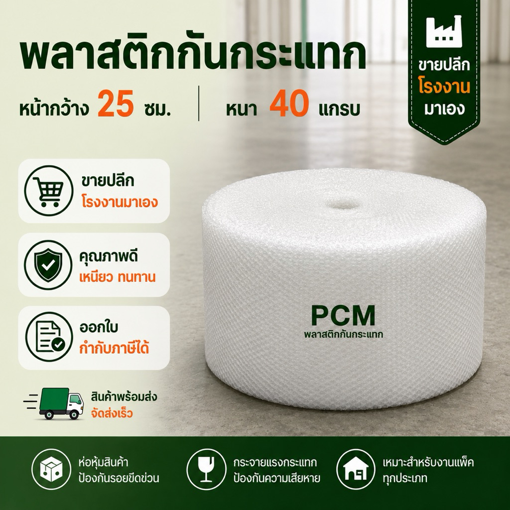 บับเบิ้ล25x100M.หนา 40 แกรม  สินค้าพร้อมส่ง **ออกใบกำกับภาษีได้**ลูกค้าทักแชทแจ้งรายละเอียด ระบบตัดรอบ9:00นะ