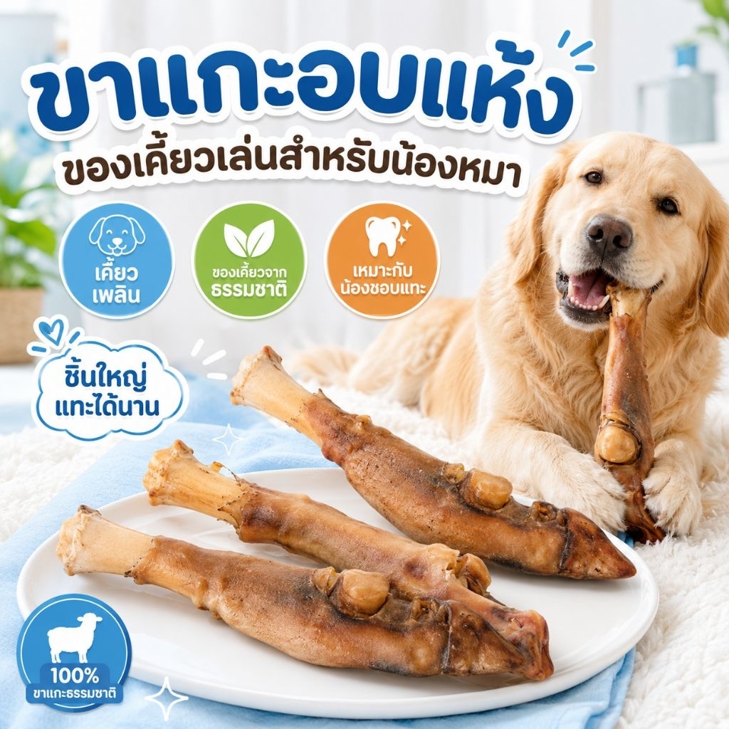 ร้านไทย พร้อมส่ง ส่งไว 🔥🔥 Eddga ขาแกะ ท่อนใหญ่ ทั้งขา ขนมขัดฟัน หมา มีแคลเซียมจากกระดูกอ่อน หมาชอบมา