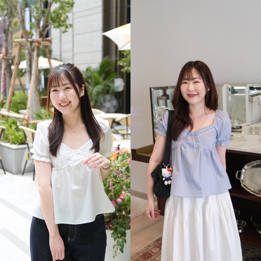 Chakiya.store❣️เสื้อคอเหลี่ยม แขนตุ๊กตา แต่งโบว์ผูก หวานๆน่ารักก